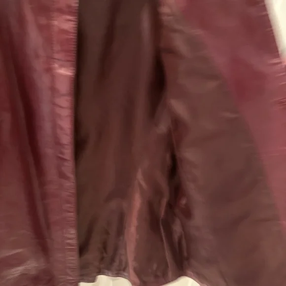 Copper Key Burgundy Leather Shirt Jacket - Picture 4 of 10